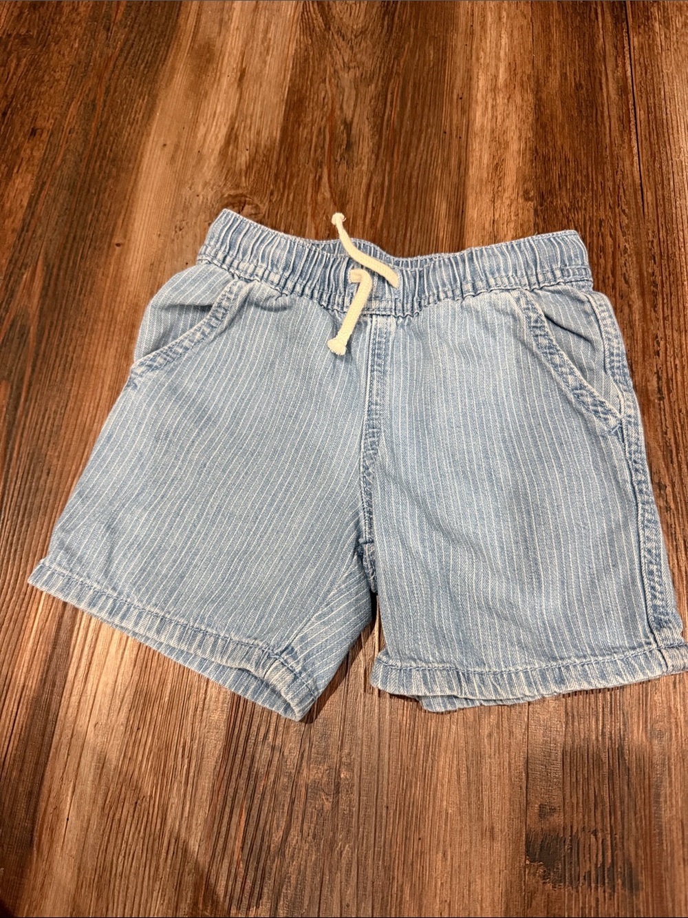 Cat & Jack Light Blue Pinstripe Drawstring Shorts